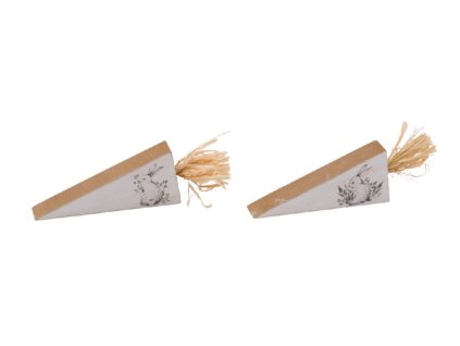 Holzmöhre mit Hasen, Bast, weiß/grau, 2sort.,