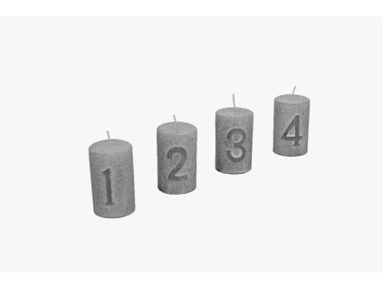 Svíčka adventní 2, šedá, M|Ego dekor