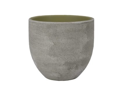 Obal na květináč keramický LISABON, pr.20x18cm, zelená|CEMENTE GREEN
