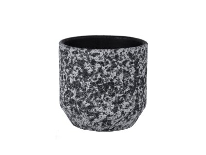 Obal na květináč keramický ALMADA, pr.14x13cm, černá|DOTTED BLACK