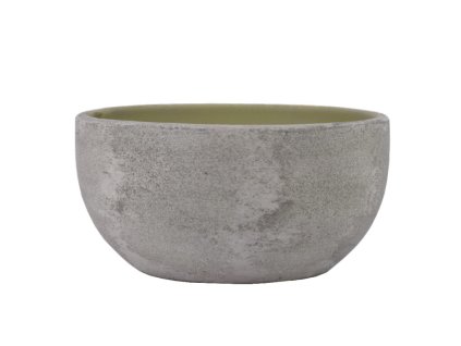 Mísa/Obal na květináč keramický BRAGA, pr.23x11cm, zelená|CEMENTE GREEN