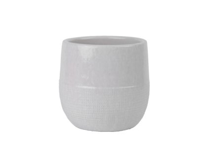 Obal na květináč keramický SETUBAL, pr.14x13cm, krémová|DRIP CREAM