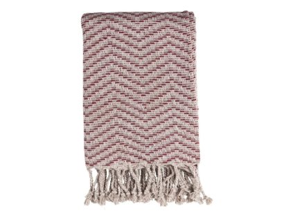 Přehoz Zigzag Throw, 130x70, špinavě bílo červená|Ego dekor