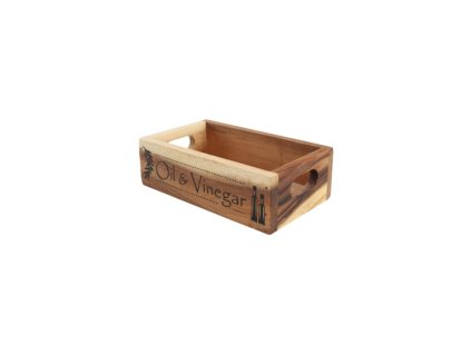 Stojan na olej a ocet BAROQUE, dřevo akát rustik, 18x10x5cm|T&G woodware