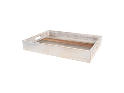 Tác DRIFT, 44x32x6,5cm, akát, šedá/bílá|T&G woodware