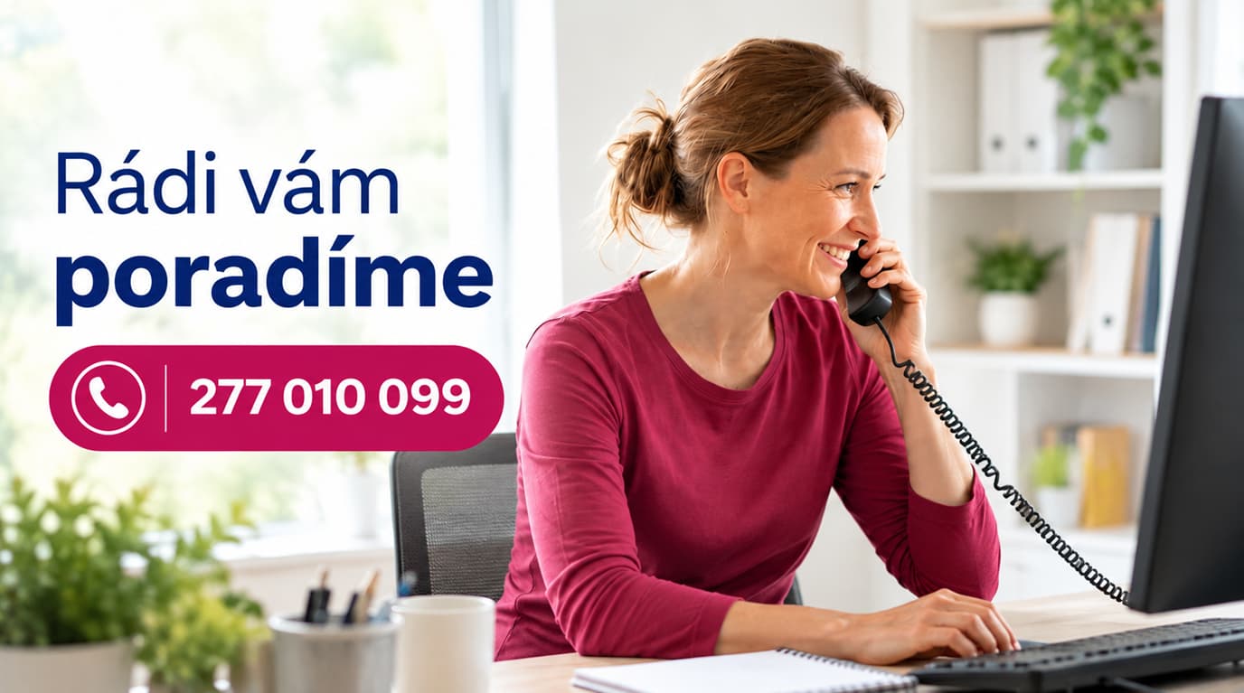 Zavolejte nám — 277 010 099, telefonická poradna Po–Pá 7–17 h