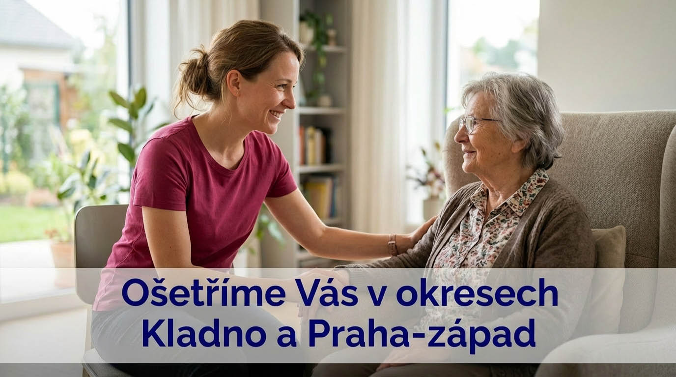 Mapa působnosti Home Care Rite — okresy Kladno a Praha-západ