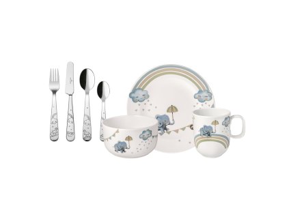 Dětská jídelní sada Walk like an Elephant, 7 ks