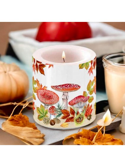 svíčka mochomůrky 7,5 x 9 cm