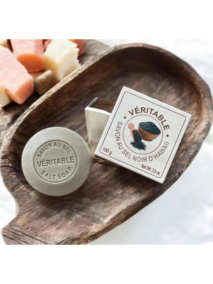La Savonnerie de Nyons mýdlo100g s černou havajskou solí