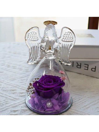 Stabilizovaná věčná růže anděl