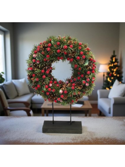 Umělý věnec s bobulemi