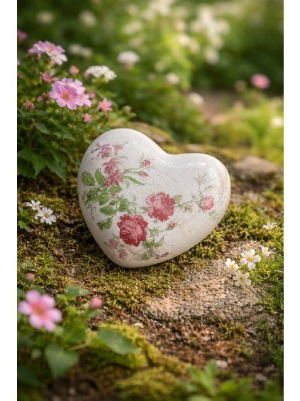 Clayre & Eef Keramické dekorační srdce