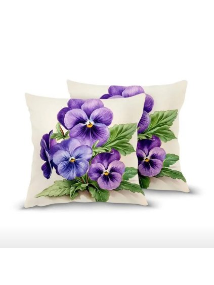 Povlak na polštář macešky  45 x 45 cm