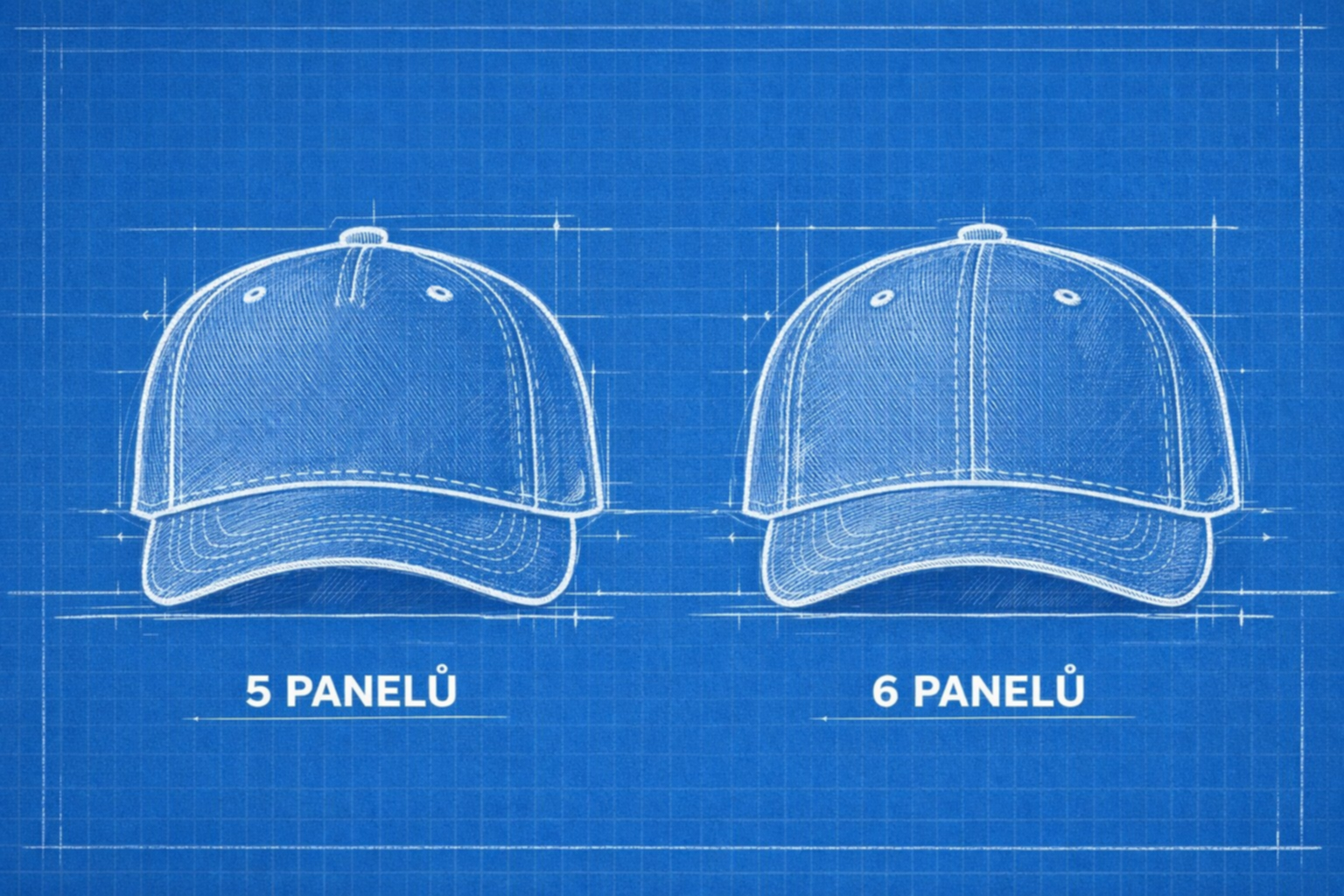 Rozdíl mezi 5panelovou a 6panelovou konstrukcí kšiltovky