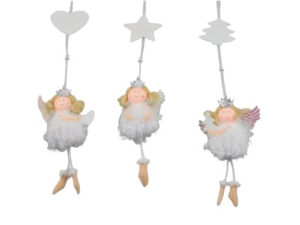 Páperová bábika Anjel na zavesenie 29cm (vzor hviezda)