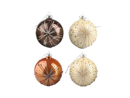 Vianočná gula Glitter 8cm (Farba tmavo-hnedá)