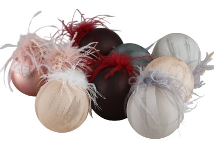 Vianočná guľa Pierka 10cm (Farba Šedá)