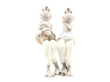 10032098 Žabka sediaca biela 21cm (vzor chlapec)