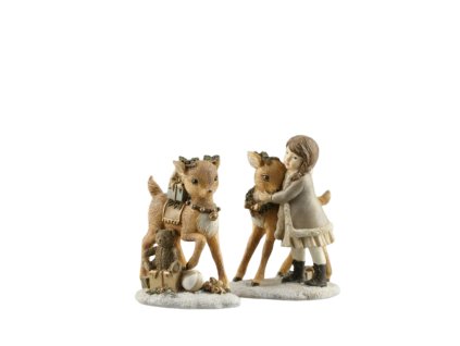 Jeleň s dievčaťom/s darčekom (vzor s dievčatkom)