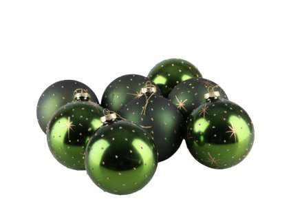 Sklenené gule zelené 10cm (vzor lesklá guľa)