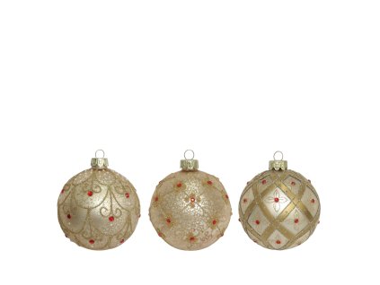 Vianočná guľa zlatá 8cm (vzor 3vzor)