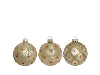 Vianočná guľa zlatá 10cm (vzor 3vzor)