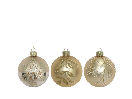 Vianočná guľa zlatá 10cm (vzor 3vzor)