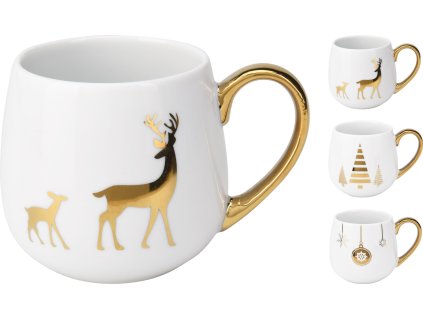 Šálka vianočný vzor porcelán 375ml (vzor strom)