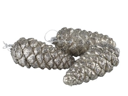 17970 ozdoba skl siska strieborna 15cm bal 3