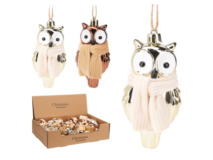 Sova visiaca dekorácia (Farba Zlatá)