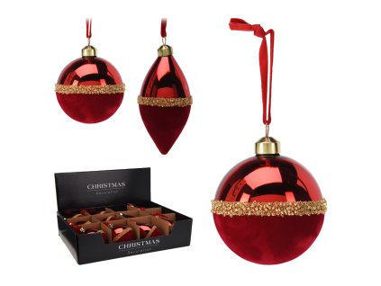 Sklenená ozdoba Velvet 8cm (vzor B)