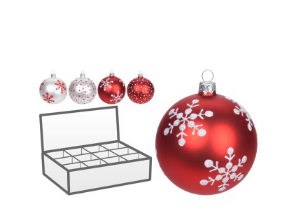 Vianočná ozdoba guľa skl.8cm (vzor C)