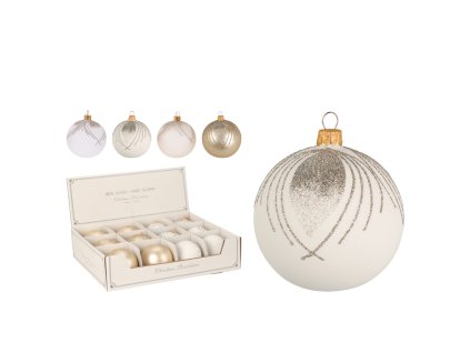 Vianočná guľa 8cm pávie pero (vzor D)