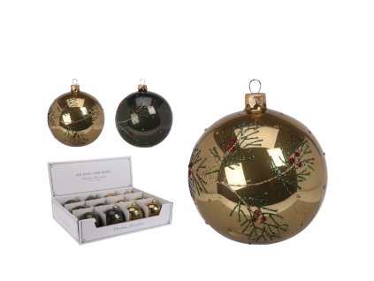 Vianočná guľa HOLLY 8cm (Farba Hnedá)