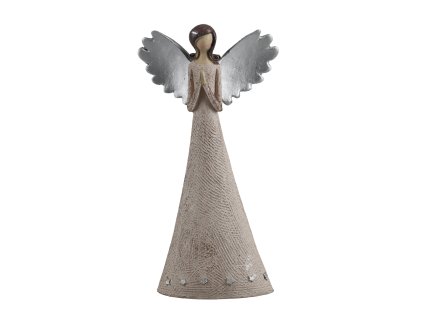 Anjel hnedý 10x19cm (vzor srdce)