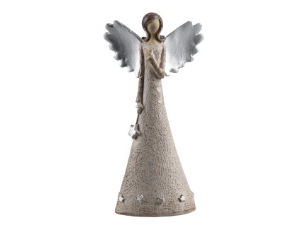 Anjel hnedý 7x14cm (vzor srdce)