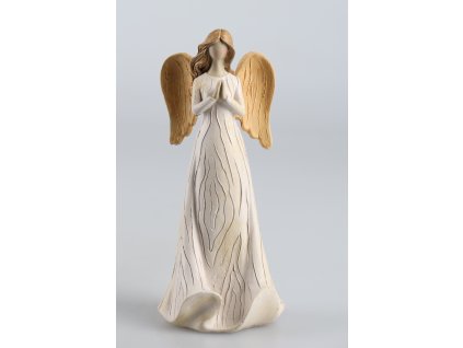 Anjel krémový 7x15cm (vzor srdce)