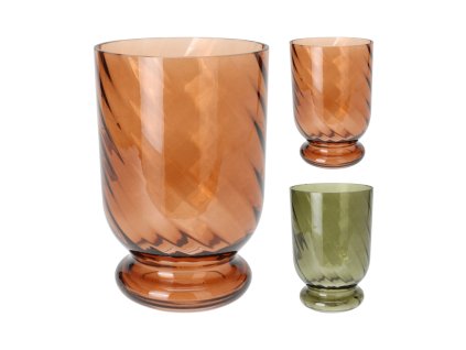 Váza sklená ass 14x21cm (Farba Hnedá)