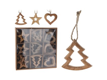 závesná ozdoba drevená ass (vzor srdce)