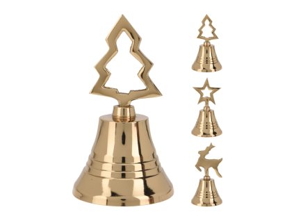 Zvonček 10cm zlatý ass (vzor Jeleň)