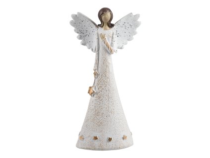 Anjel krémový 7x14cm (vzor srdce)