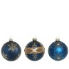 Vianočná guľa tm.modrá 8cm (vzor 3vzor)