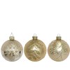 Vianočná guľa zlatá 10cm (vzor 3vzor)