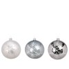 Vianočná guľa 8cm vločka (Farba Strieborná)