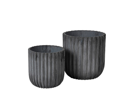 Sada 2 ks květináčů 37/29 cm Broste FIBER - tmavě šedý