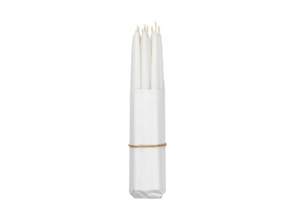 Dlouhé máčené svíčky 10 ks průměr 1,2 cm Broste SMOOTH - bílé