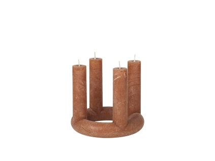 Kulatý adventní svícen 4 svíčky průměr 20 cm Broste LUCILLE - světle hnědý