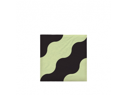 Sada 20 ks papírových ubrousků 33x33 cm Broste TIDE - zelená/černá