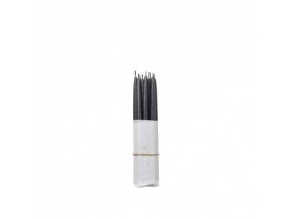 Dlouhé máčené svíčky 10 ks průměr 1,2 cm Broste SMOOTH - tmavě šedé